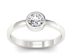 Złoty pierścionek z brylantem białe złoto - p16129b