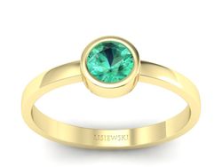 Złoty pierścionek ze szmaragdem żółte złoto - p16129zsm