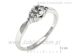 Złoty Pierścionek z diamentami białe złoto 585 - p16130b