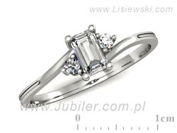 Złoty Pierścionek z diamentami białe złoto 585 - p16133b