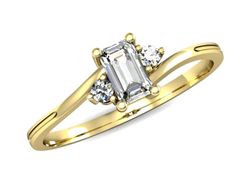 Złoty Pierścionek z diamentami żółte złoto 585 - p16133z