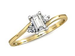 Pierścionek z diamentami białe i żółte złoto - p16133zb