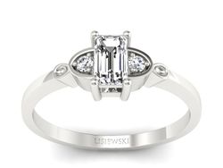 Złoty pierścionek z diamentami białe złoto - p16134b