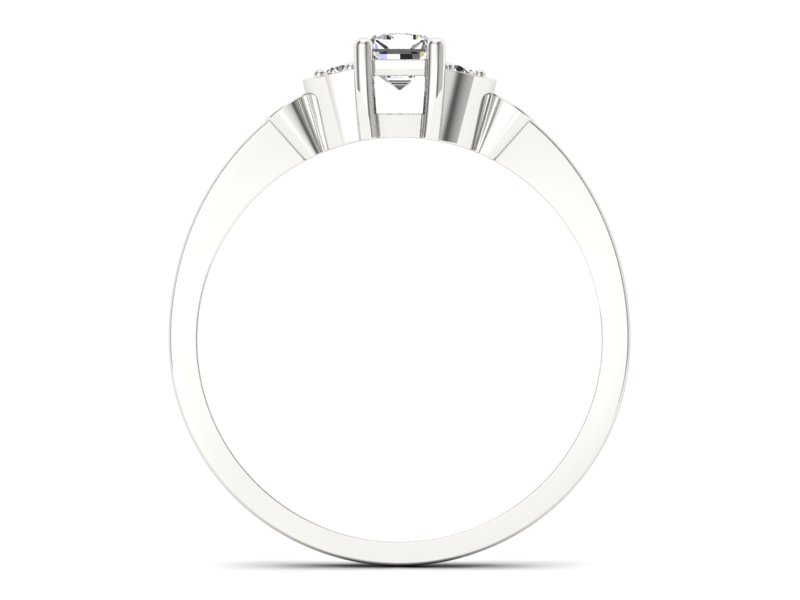 Złoty pierścionek z diamentami białe złoto - p16134b - 2