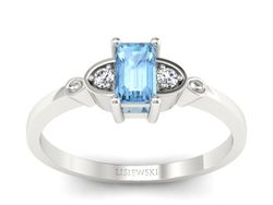 Złoty pierścionek z topazem i brylantami - p16134ba