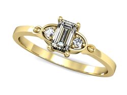 Złoty Pierścionek z diamentami żółte złoto 585 - p16134z