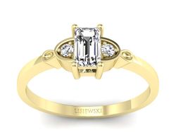 Złoty pierścionek z diamentami żółte złoto - p16134z