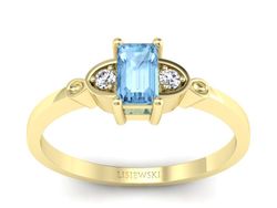 Złoty pierścionek z topazem i brylantami - p16134za