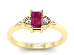 Pierścionek z rubinem i brylantami - p16134zr