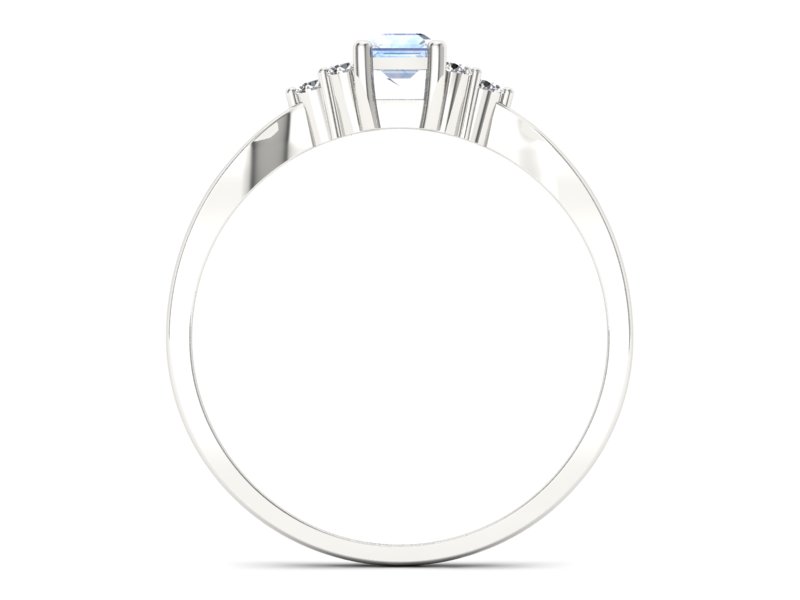 Złoty pierścionek z akwamarynem i brylantami - p16135ba - 2