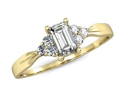 Złoty Pierścionek z diamentami żółte złoto 585 - p16135z