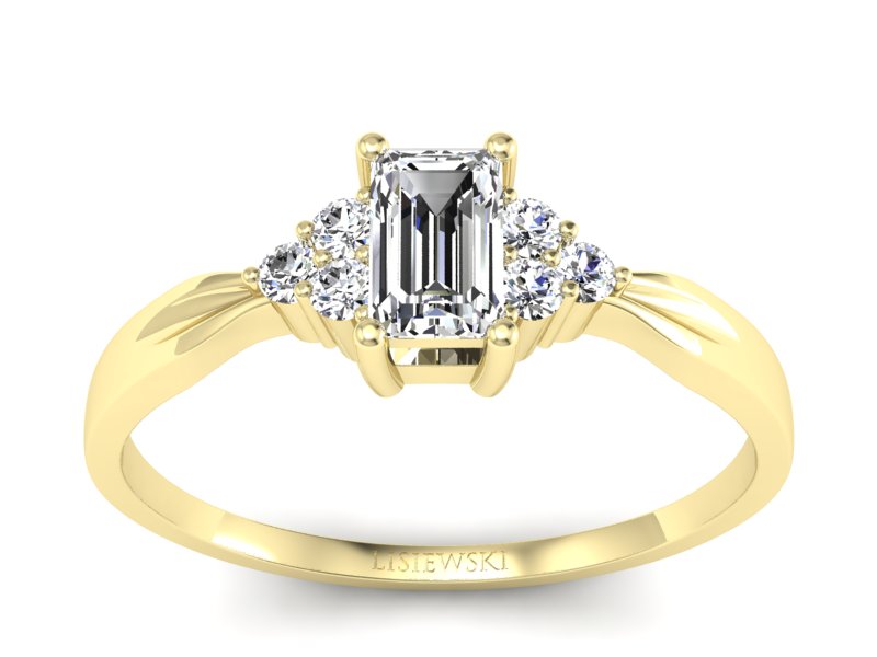 Złoty pierścionek z diamentami żółte złoto - p16135z - 1