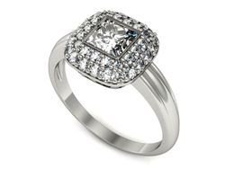Pierścionek zaręczynowy z diamentami białe złoto - p16136b