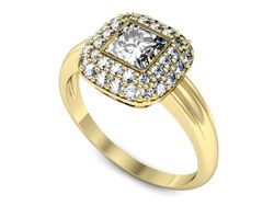 Pierścionek zaręczynowy z diamentami złoto 585 - p16136z