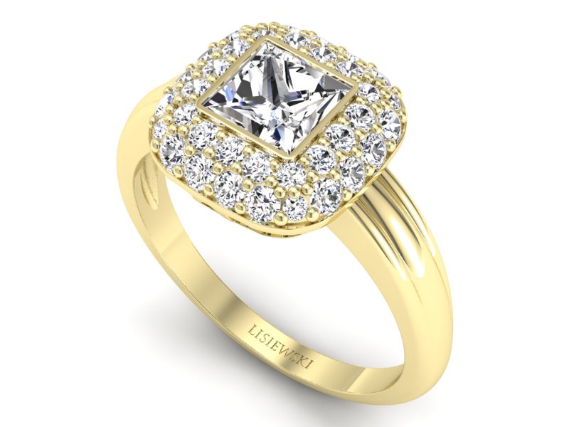 Pierścionek zaręczynowy z diamentami - p16136z - 3