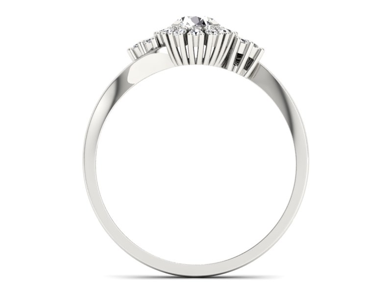 Złoty pierścionek z brylantami białe złoto - p16138b - 2