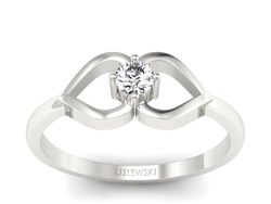 Pierścionek zaręczynowy z brylantem białe złoto - p16142b