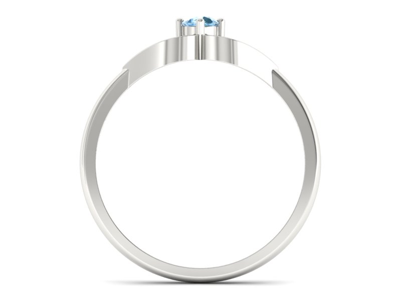 Złoty pierścionek z topazem białe złoto - p16142ba - 2