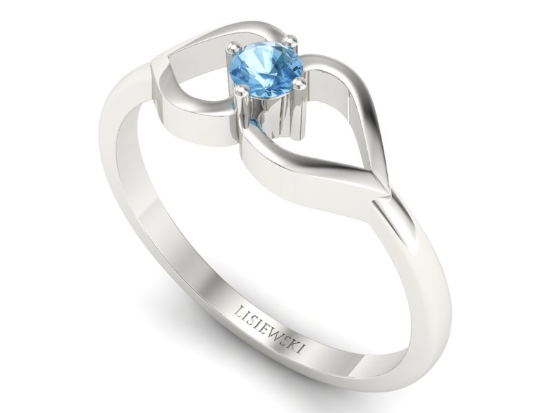 Złoty pierścionek z topazem białe złoto - p16142ba - 3