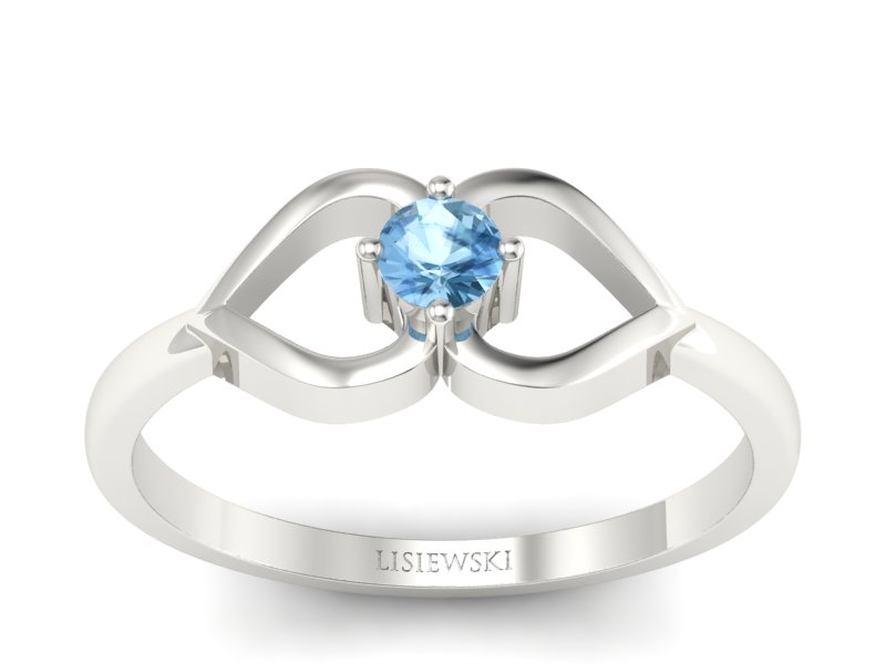 Złoty pierścionek z topazem białe złoto - p16142ba - 1