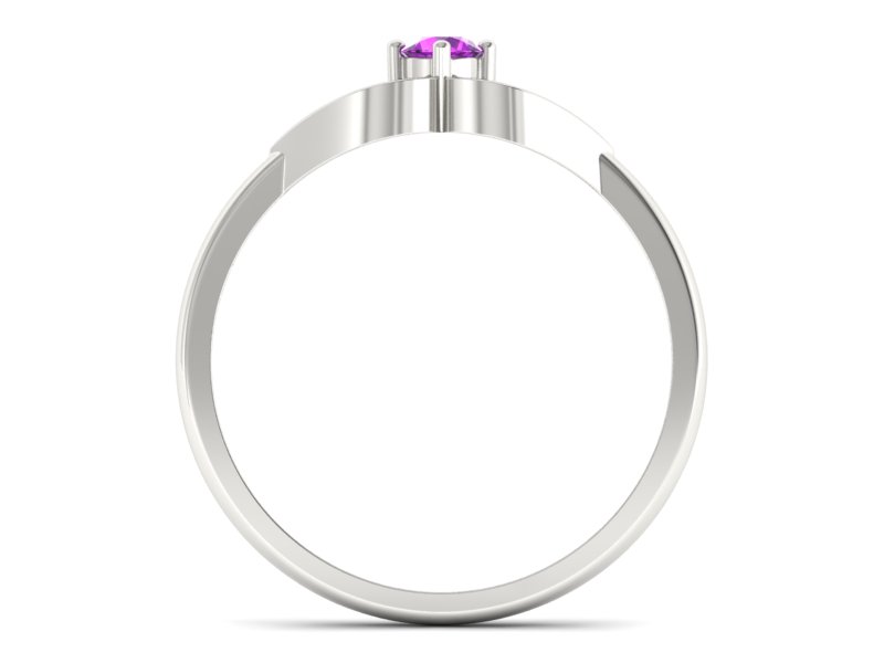 Złoty pierścionek z ametystem białe złoto - p16142bat - 2