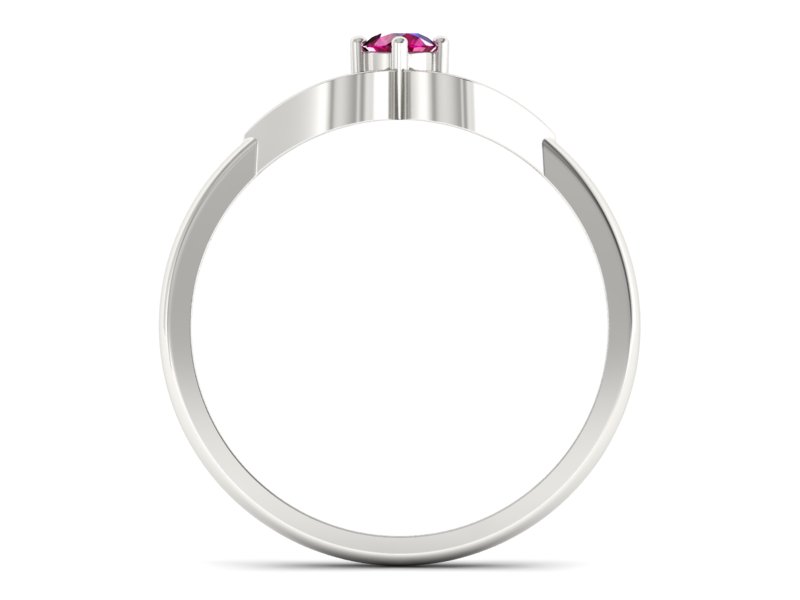 Złoty pierścionek z rubinem białe złoto - p16142br - 2