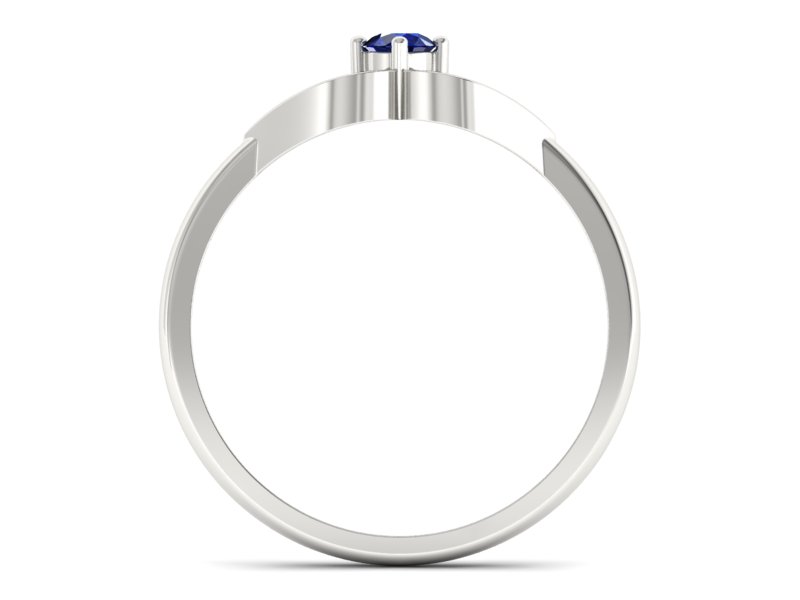 Złoty pierścionek z szafirem białe złoto - p16142bsz - 2