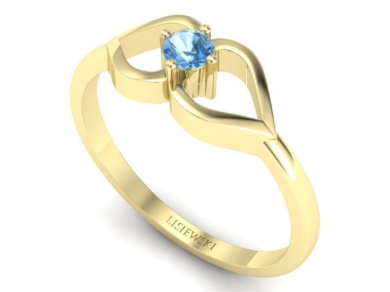 Złoty pierścionek z topazem żółte złoto - p16142za - 3
