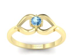 Złoty pierścionek z topazem żółte złoto - p16142za