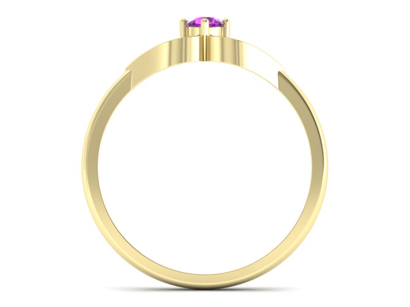 Złoty pierścionek z ametystem żółte złoto - p16142zat - 2