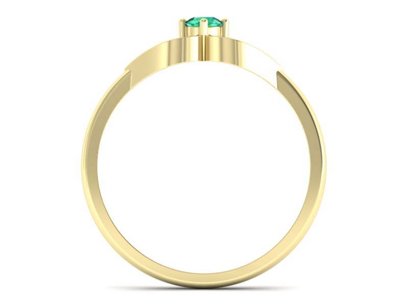 Złoty pierścionek ze szmaragdem żółte złoto - p16142zsm - 2