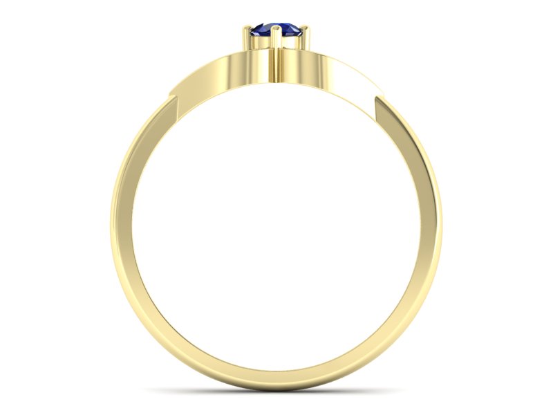 Złoty pierścionek z szafirem żółte złoto - p16142zsz - 2