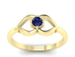 Złoty pierścionek z szafirem żółte złoto - p16142zsz