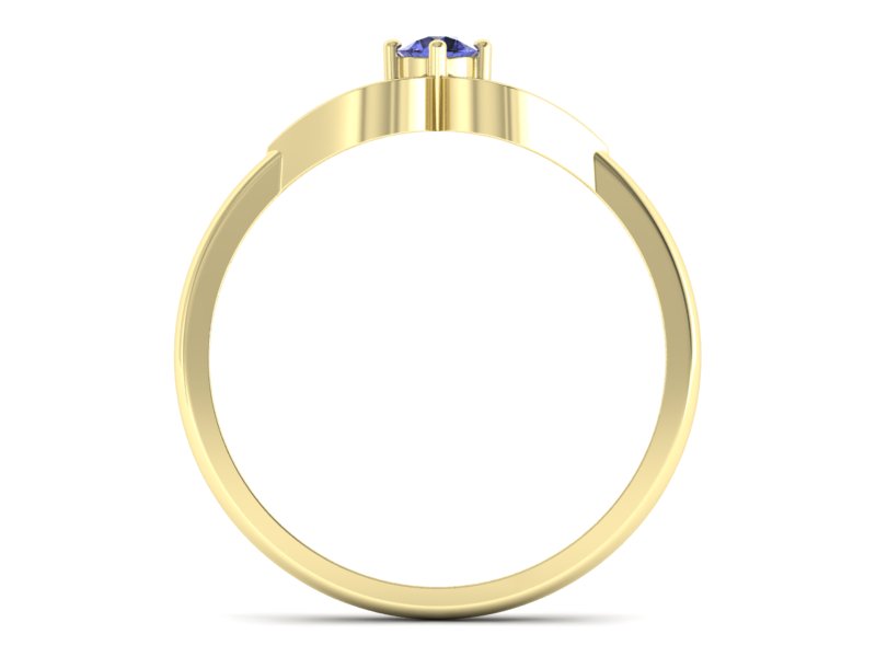 Złoty pierścionek z tanzanitem żółte złoto - p16142zt - 2