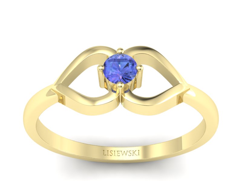 Złoty pierścionek z tanzanitem żółte złoto - p16142zt - 1