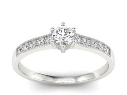 Złoty pierścionek z brylantami białe złoto - p16144b