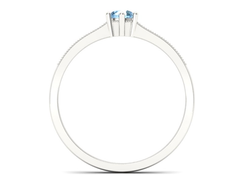 Pierścionek z topazem i brylantami białe złoto - p16144ba - 2