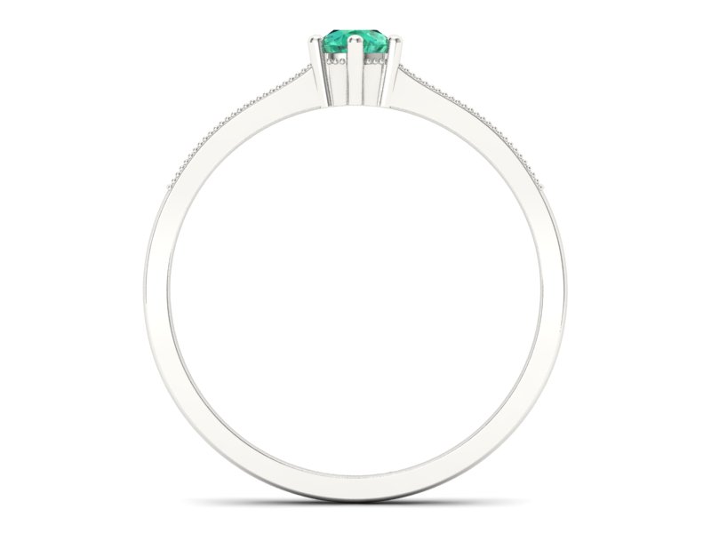 Złoty pierścionek ze szmaragdem i brylantami - p16144bsm - 2