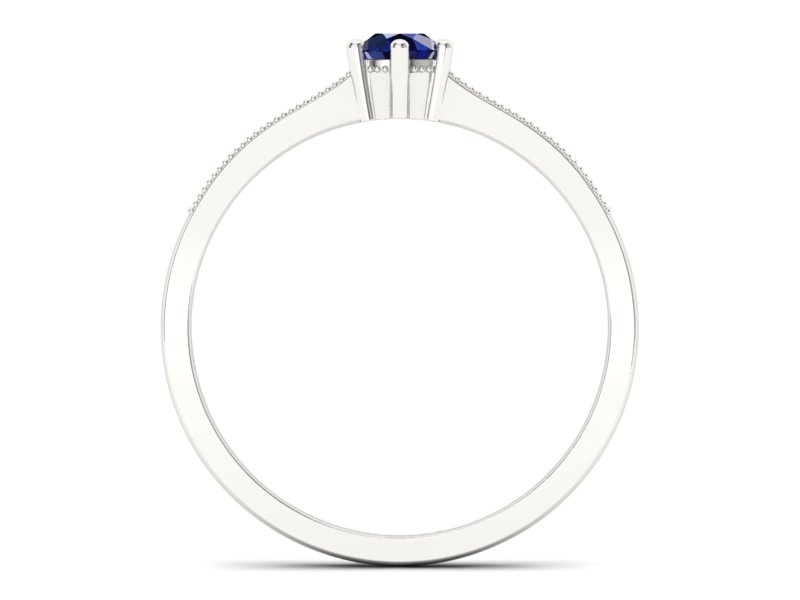 Pierścionek z szafirem i brylantami białe złoto - p16144bsz - 2