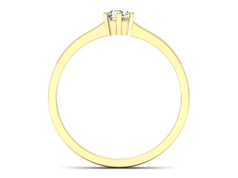 Pierścionek zaręczynowy z brylantami żółte złoto - p16144z - 2