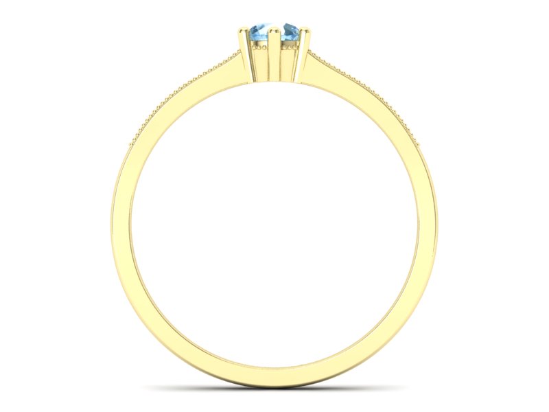 Pierścionek z topazem i brylantami żółte złoto - p16144za - 2
