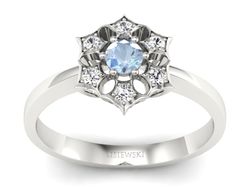 Pierścionek z topazem i brylantami - p16145ba