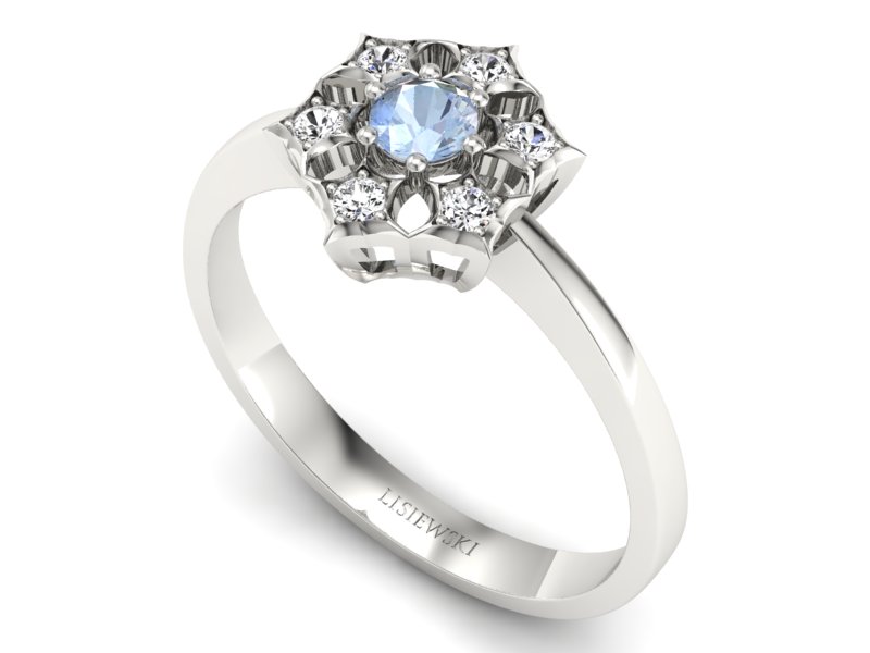 Pierścionek z topazem i brylantami - p16145ba - 3