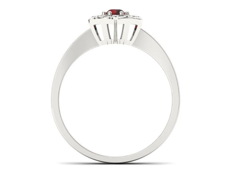 Pierścionek zaręczynowy z granatem i brylantami - p16145bgr - 2