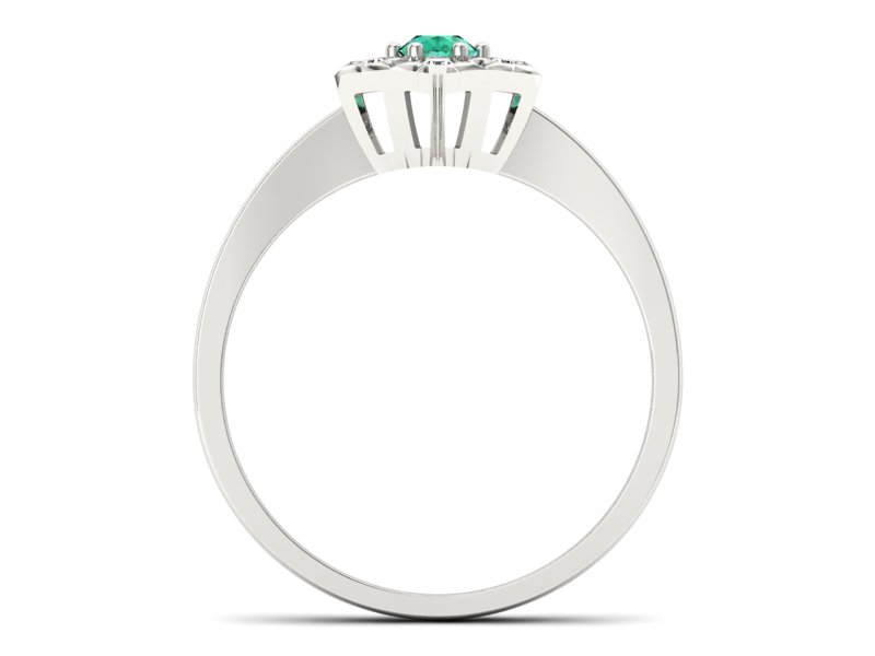 Złoty pierścionek ze szmaragdem i brylantami - p16145bsm - 2