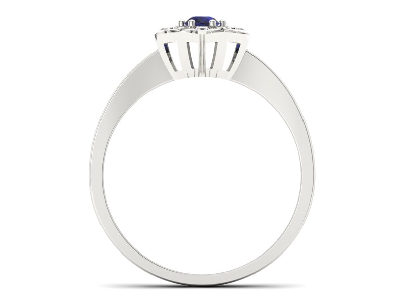 Złoty pierścionek ze spinelem i brylantami - p16145bsp - 2