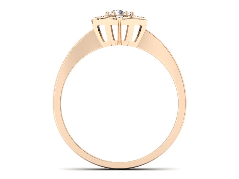 Złoty Pierścionek z brylantami różowe złoto - p16145c - 2