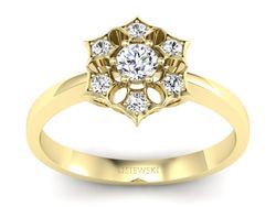 Złoty Pierścionek z brylantami żółte złoto 585 - p16145z