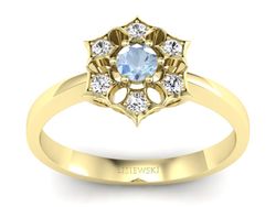 Złoty Pierścionek z topazem i brylantami 585 - p16145za