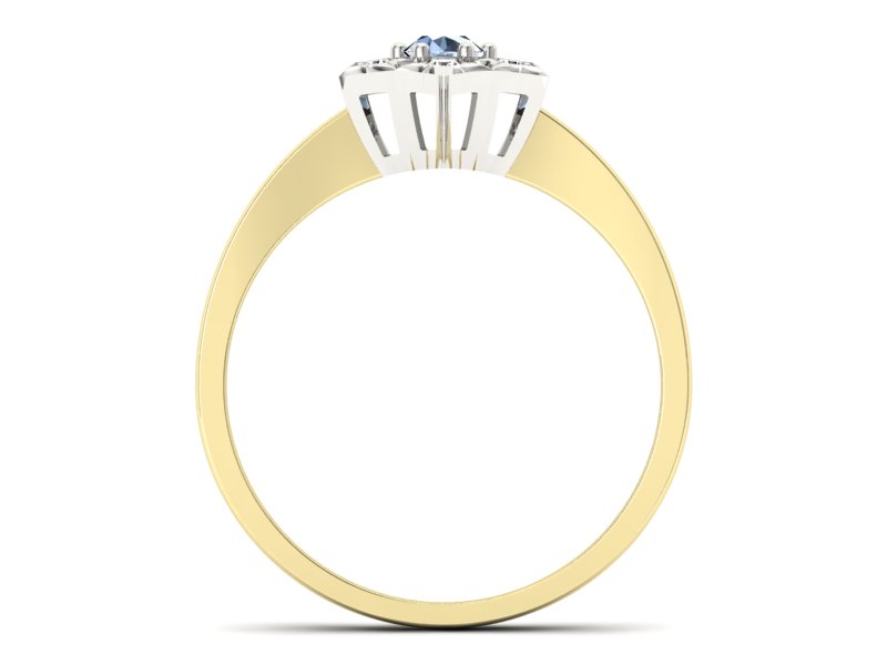 Pierścionek topaz i brylanty białe i żółte złoto - p16145zba - 2